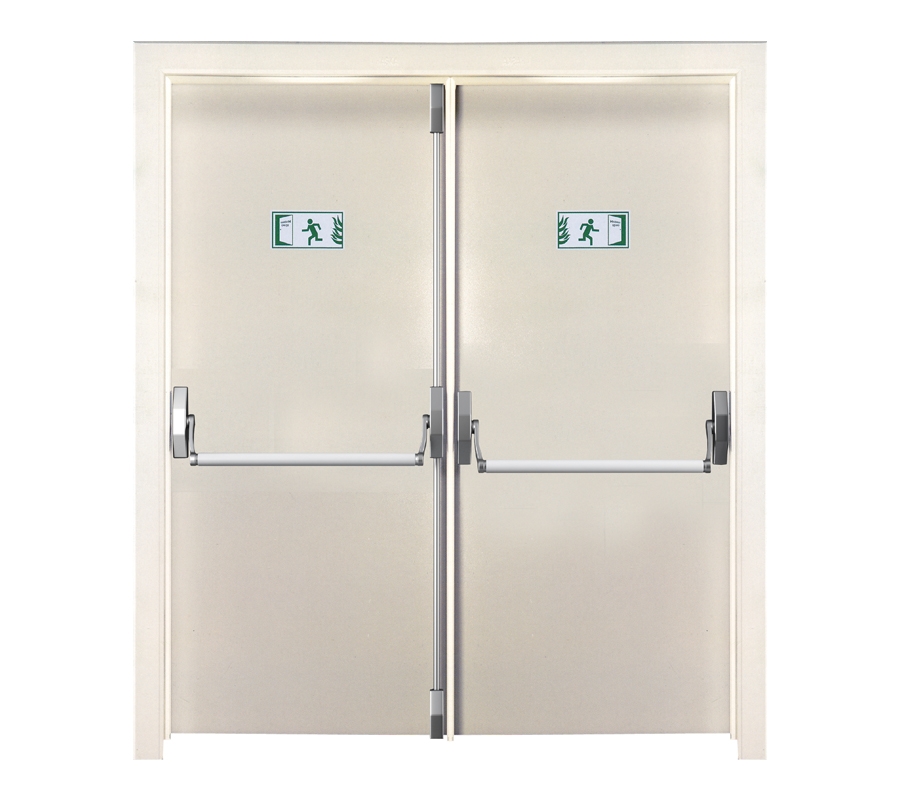 TEZ4004-60 Dk Krem Çift Kanatlı Yangın Çıkış Kapısı