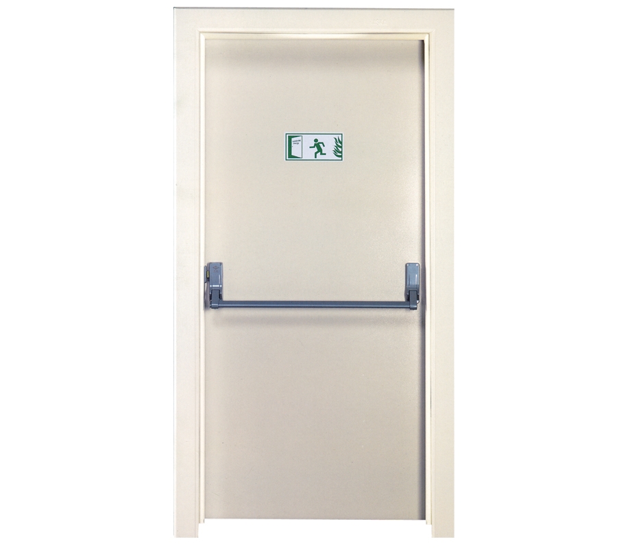 TEZ4002-60 Dk Krem Tek Kanatlı Yangın Çıkış Kapısı